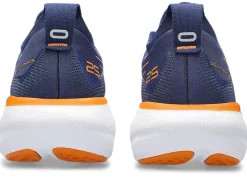 New ASICS GEL-NIMBUS 25 WIDE Deep Ocean/Bright Orange