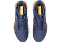 New ASICS GEL-NIMBUS 25 WIDE Deep Ocean/Bright Orange