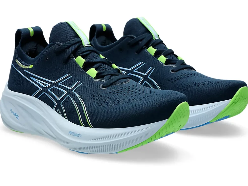 Discount ASICS GEL-NIMBUS 26 WIDE French Blue/Electric Lime