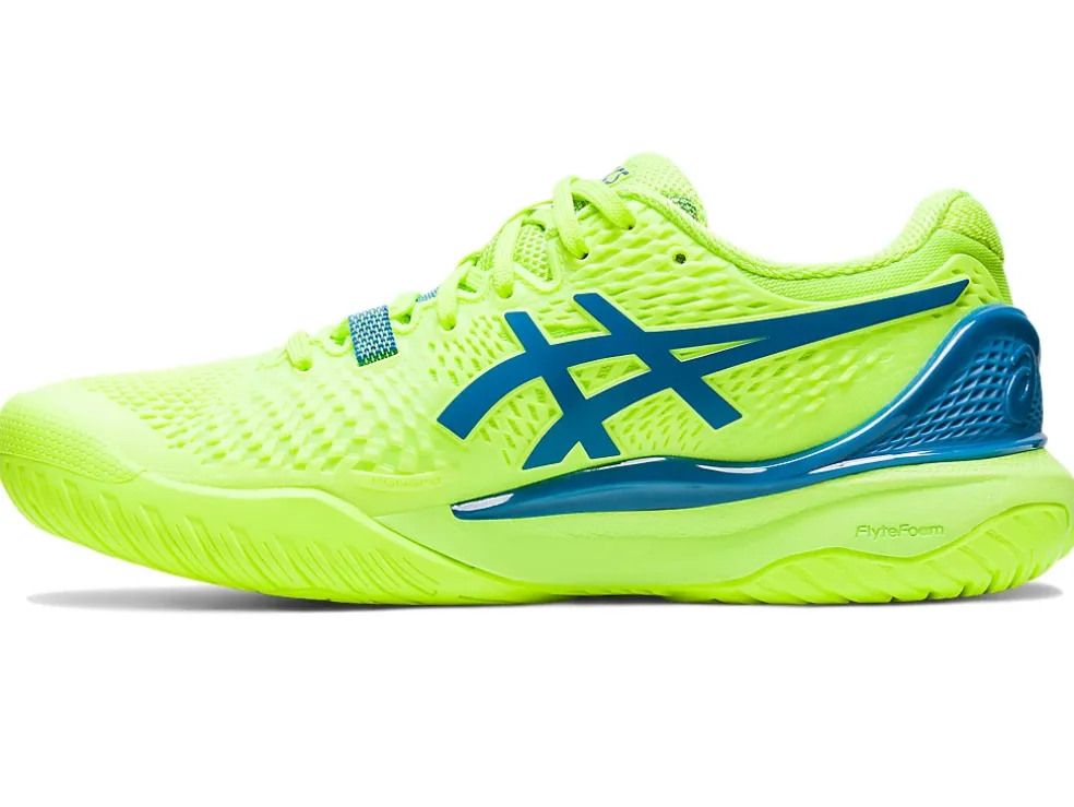 Cheap ASICS GEL-RESOLUTION 9 Hazard Green/Reborn Blue