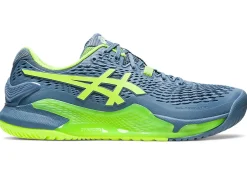 Shop ASICS GEL-RESOLUTION 9 Steel Blue/Hazard Green