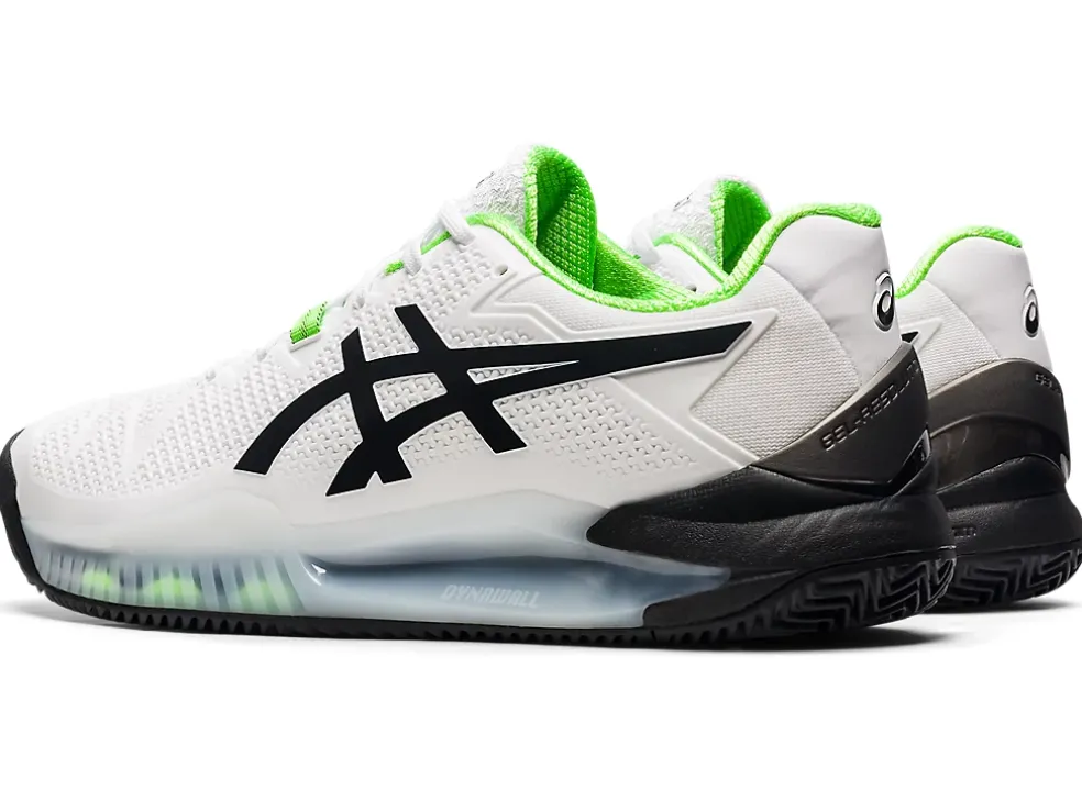 Hot ASICS GEL-RESOLUTION 8 CLAY White/Green Gecko