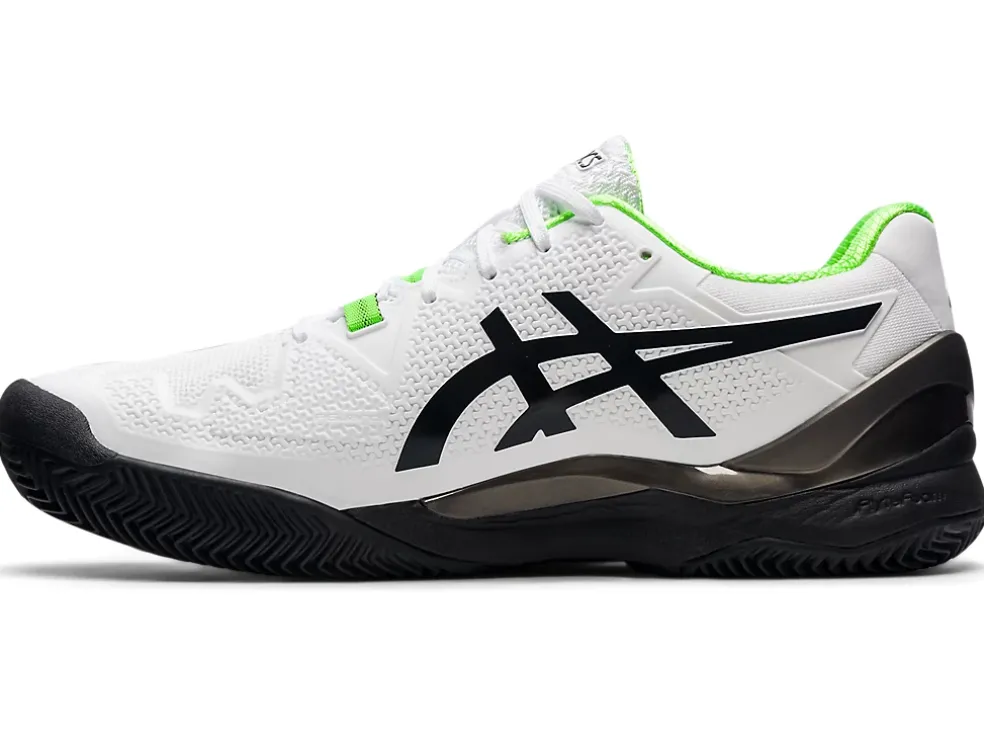 Hot ASICS GEL-RESOLUTION 8 CLAY White/Green Gecko