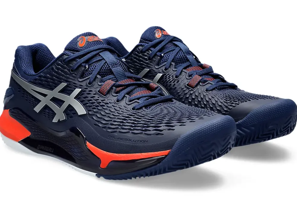 New ASICS GEL-RESOLUTION 9 CLAY Blue Expanse/Pure Silver