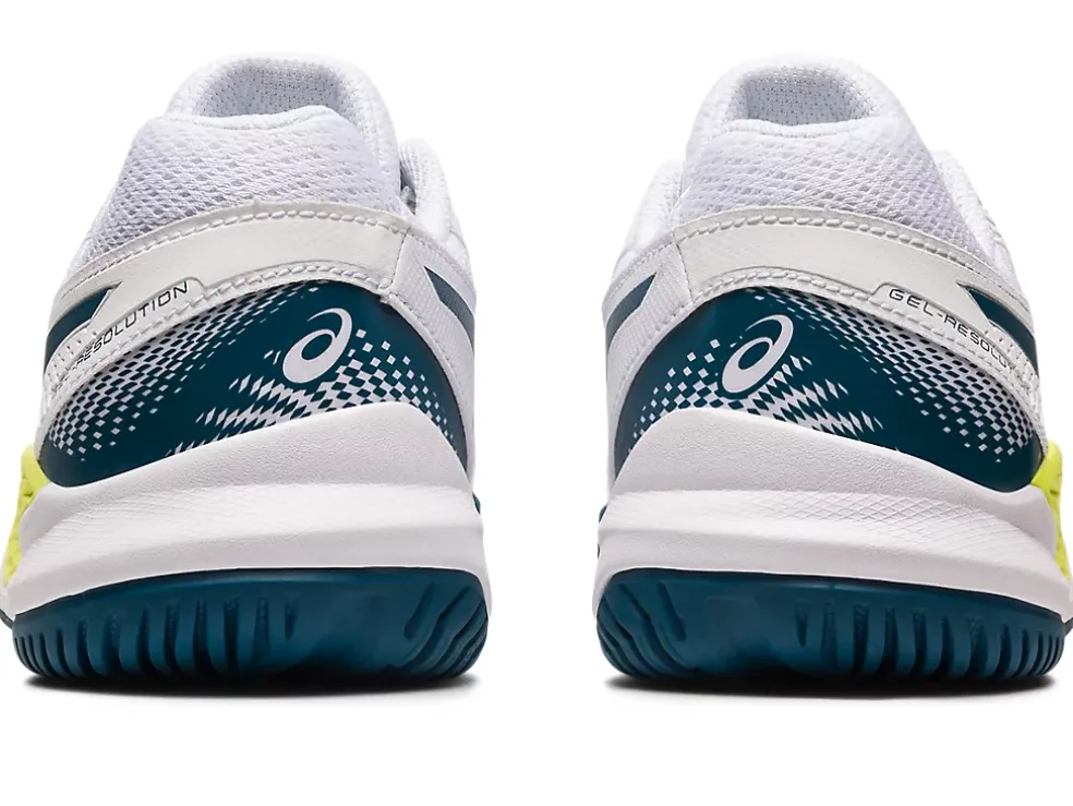 Sale ASICS GEL-RESOLUTION 9 GRADE SCHOOL White/Restful Teal