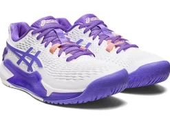 New ASICS GEL-RESOLUTION 9 WIDE White/Amethyst