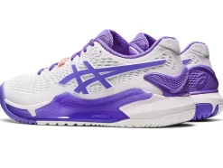 New ASICS GEL-RESOLUTION 9 WIDE White/Amethyst