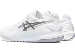Fashion ASICS GEL-RESOLUTION 9 WIDE White/Pure Silver