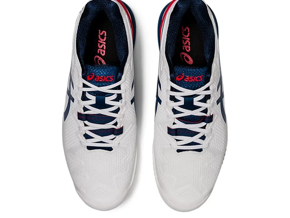 Clearance ASICS GEL-RESOLUTION 8 WIDE White/Mako Blue