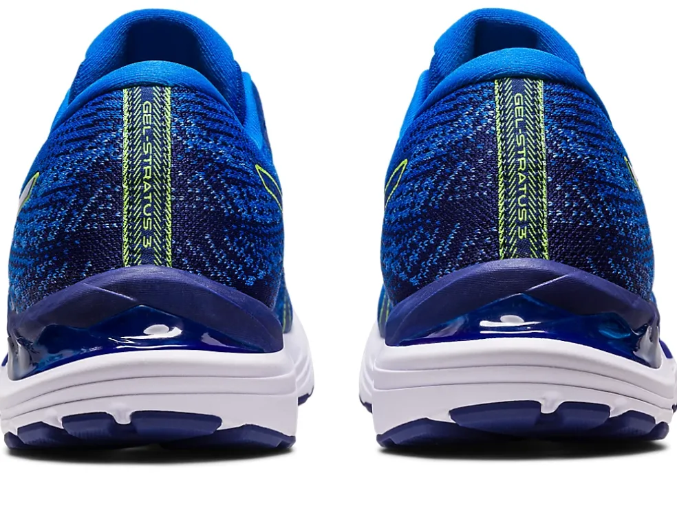 Cheap ASICS GEL-STRATUS 3 KNIT Electric Blue/Safety Yellow