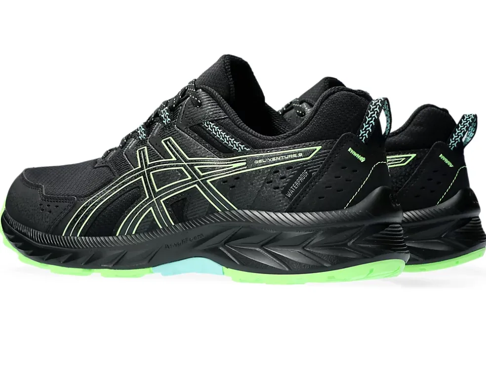 Cheap ASICS GEL-VENTURE 9 WATERPROOF Black/Illuminate Green