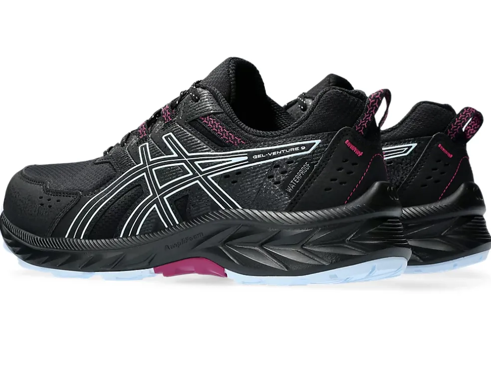Fashion ASICS GEL-VENTURE 9 WATERPROOF Black/Light Blue