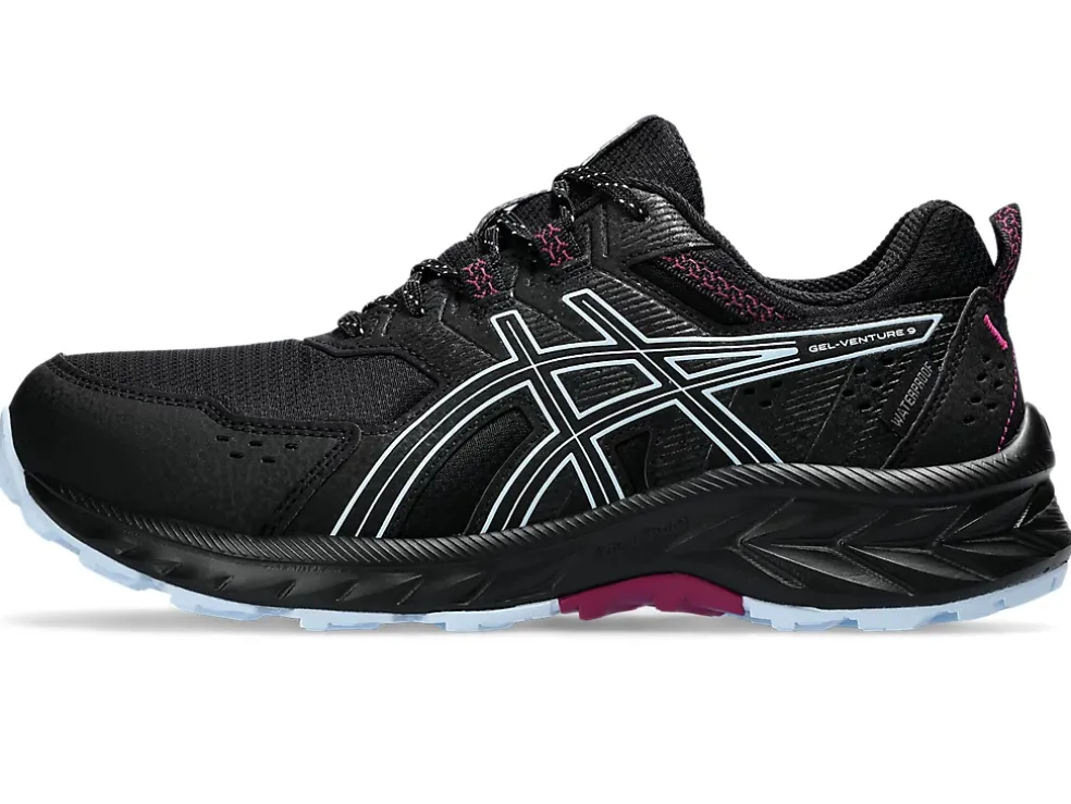 Fashion ASICS GEL-VENTURE 9 WATERPROOF Black/Light Blue