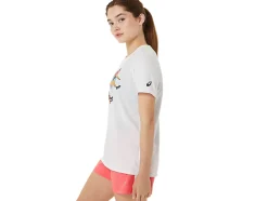 Store ASICS GRAPHIC SHORT SLEEVE WCH Brilliant White
