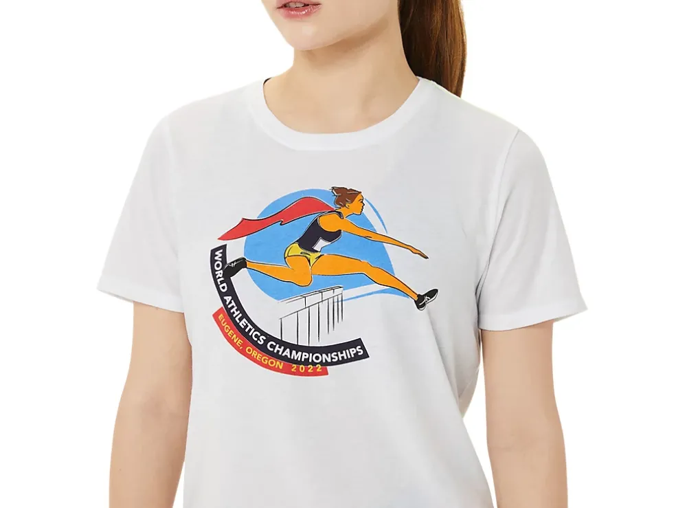 Store ASICS GRAPHIC SHORT SLEEVE WCH Brilliant White