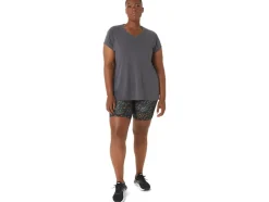 Hot ASICS HEATHER VNECK TOP Dark Grey Heather