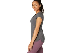 Hot ASICS HEATHER VNECK TOP Dark Grey Heather