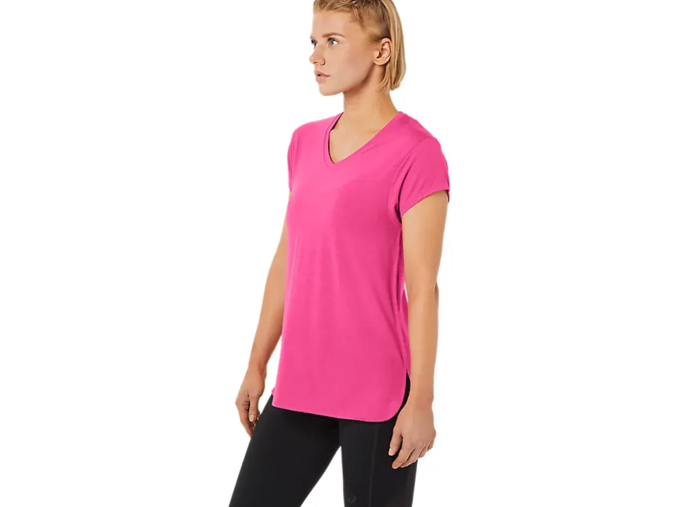 Clearance ASICS HEATHER VNECK TOP Hot Pink Heather