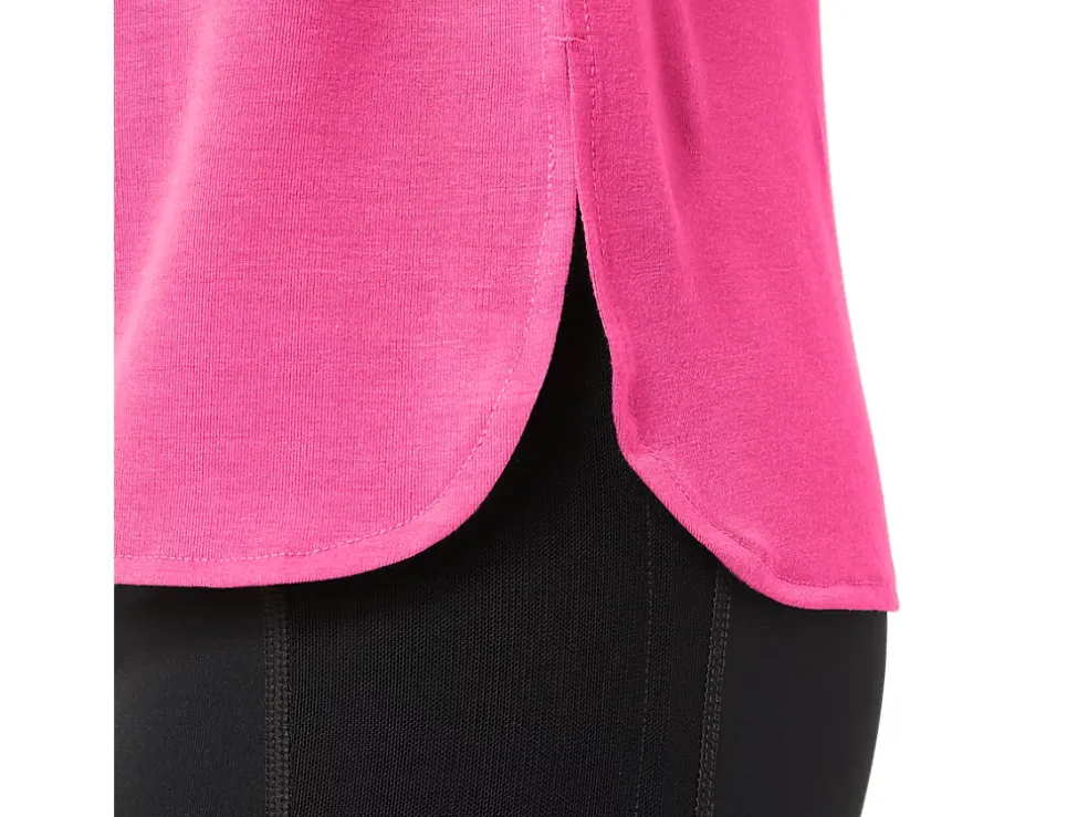 Clearance ASICS HEATHER VNECK TOP Hot Pink Heather