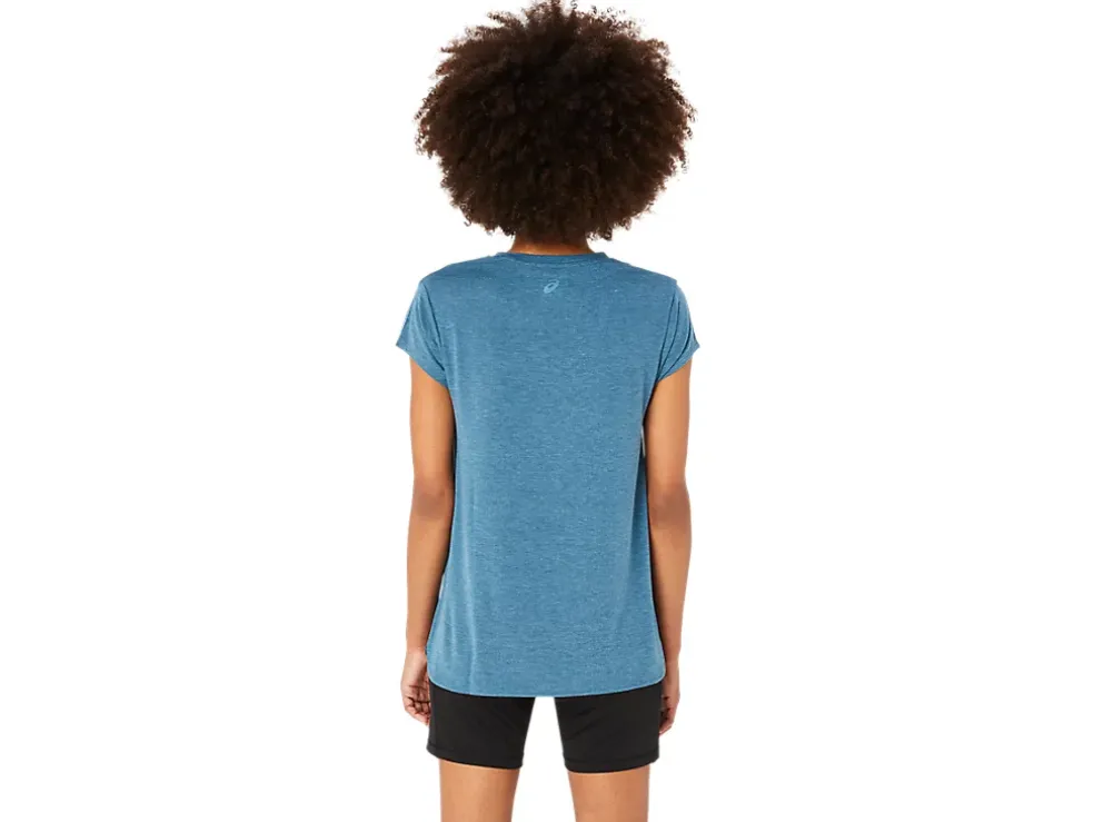 Outlet ASICS HEATHER VNECK TOP Gloomy Sea Heather