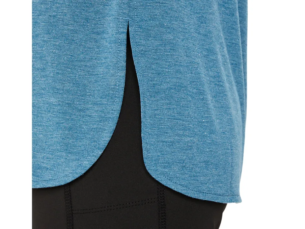 Outlet ASICS HEATHER VNECK TOP Gloomy Sea Heather