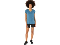Outlet ASICS HEATHER VNECK TOP Gloomy Sea Heather
