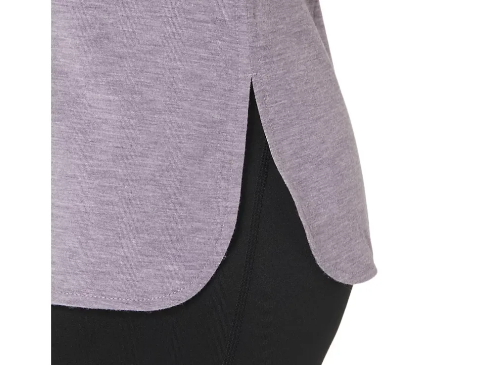 Outlet ASICS HEATHER VNECK TOP Violet Quartz Heather