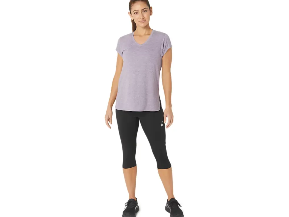 Outlet ASICS HEATHER VNECK TOP Violet Quartz Heather