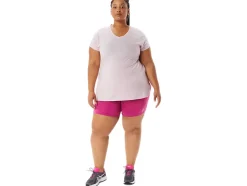 Online ASICS HEATHER VNECK TOP Barely Rose Heather