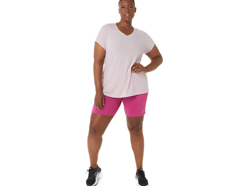 Online ASICS HEATHER VNECK TOP Barely Rose Heather