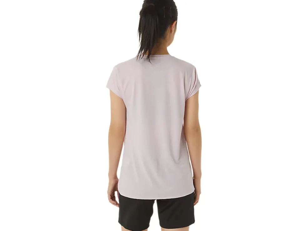 Online ASICS HEATHER VNECK TOP Barely Rose Heather