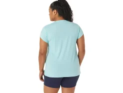 Clearance ASICS HEATHER VNECK TOP Clear Blue Heather