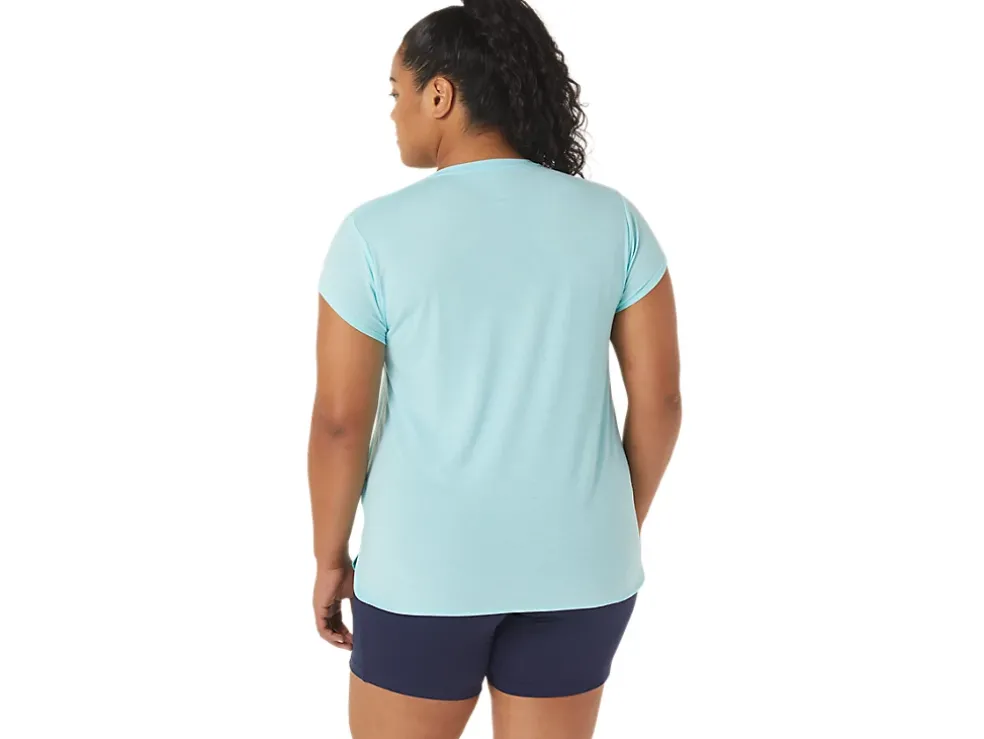 Clearance ASICS HEATHER VNECK TOP Clear Blue Heather