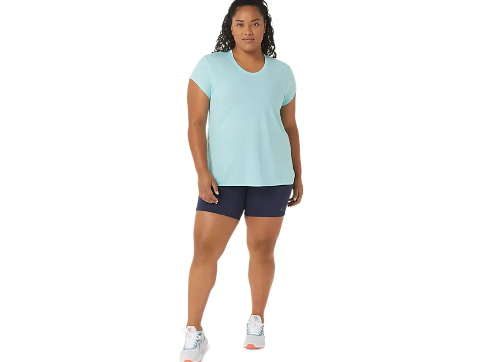 Clearance ASICS HEATHER VNECK TOP Clear Blue Heather