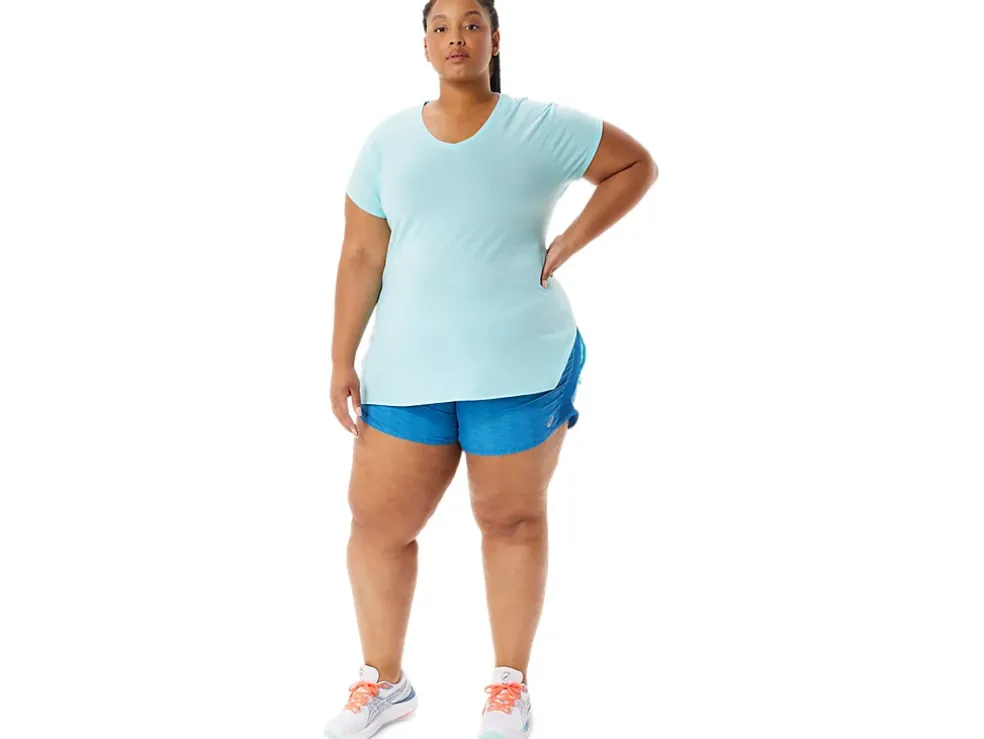 Clearance ASICS HEATHER VNECK TOP Clear Blue Heather