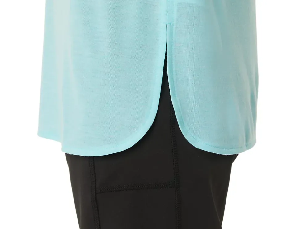 Clearance ASICS HEATHER VNECK TOP Clear Blue Heather