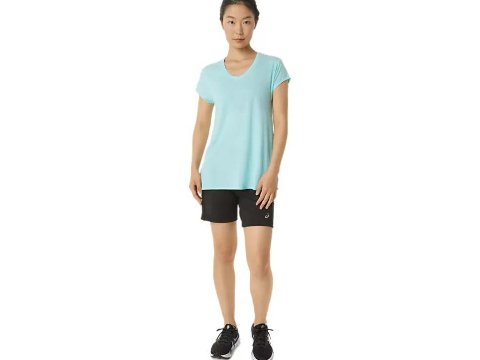 Clearance ASICS HEATHER VNECK TOP Clear Blue Heather