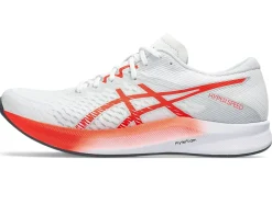 New ASICS HYPER SPEED 3 White/Sunrise Red