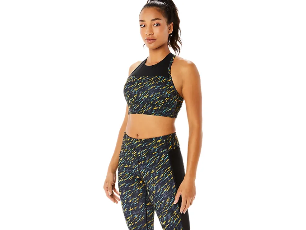New ASICS KATE STRAPPY BRA Night Shade/Sage Print