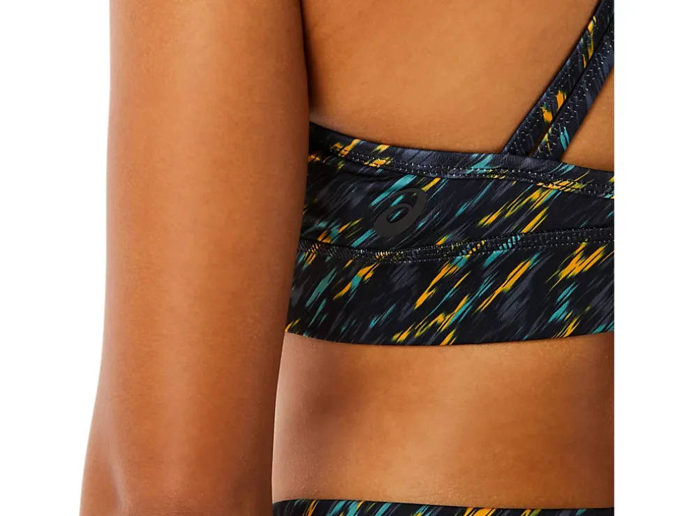 New ASICS KATE STRAPPY BRA Night Shade/Sage Print