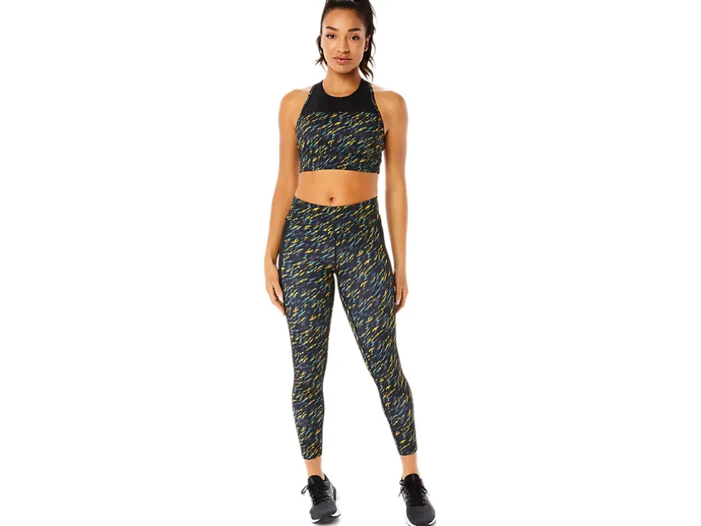 New ASICS KATE STRAPPY BRA Night Shade/Sage Print
