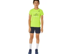 Shop ASICS KIDS; TENNIS GRAPHIC SHORT SLEEVE TOP Hazard Green