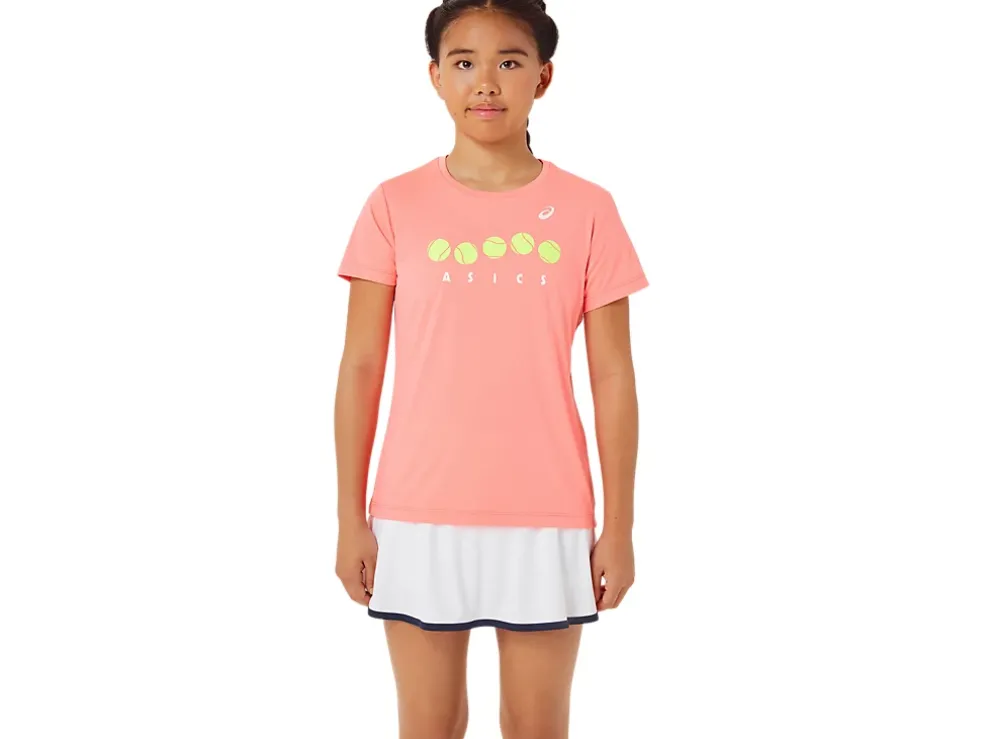 Discount ASICS KIDS; TENNIS GRAPHIC TEE Guava