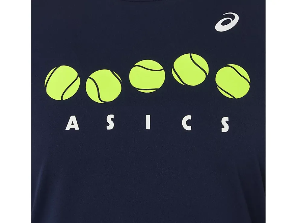 New ASICS KIDS; TENNIS GRAPHIC TEE Midnight