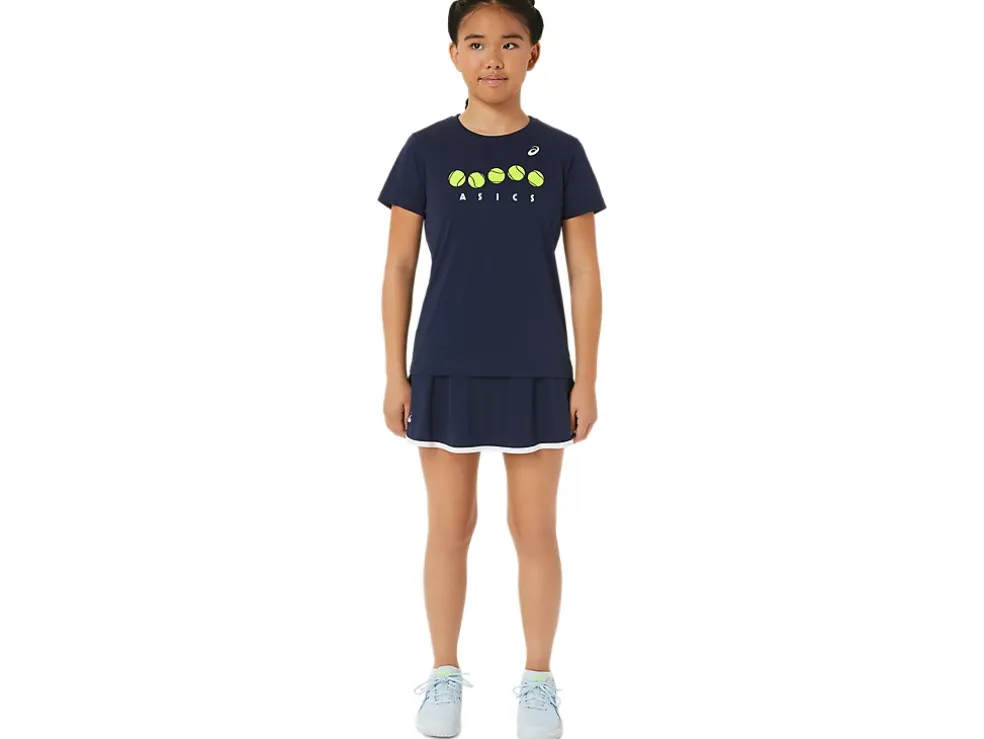 New ASICS KIDS; TENNIS GRAPHIC TEE Midnight