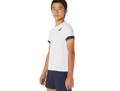 Shop ASICS KIDS; TENNIS SHORT SLEEVE TOP Brilliant White/Midnight