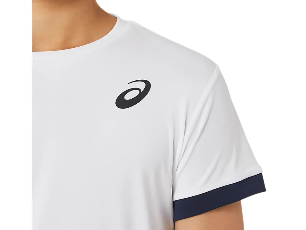 Shop ASICS KIDS; TENNIS SHORT SLEEVE TOP Brilliant White/Midnight