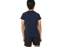 Fashion ASICS KIDS; TENNIS SHORT SLEEVE TOP Midnight/Brilliant White