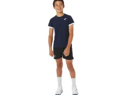 Fashion ASICS KIDS; TENNIS SHORT SLEEVE TOP Midnight/Brilliant White