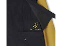 Shop ASICS LIATRISORY BOMBER JACKET Obsidian Black X Medallion Yellow